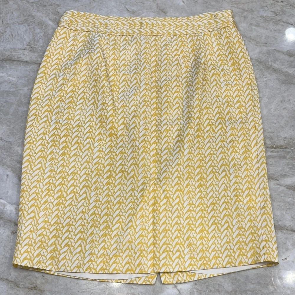 Banana Republic | Lined Pencil Skirt Rayon & Linen | Butter‎ Yellow | Size 6